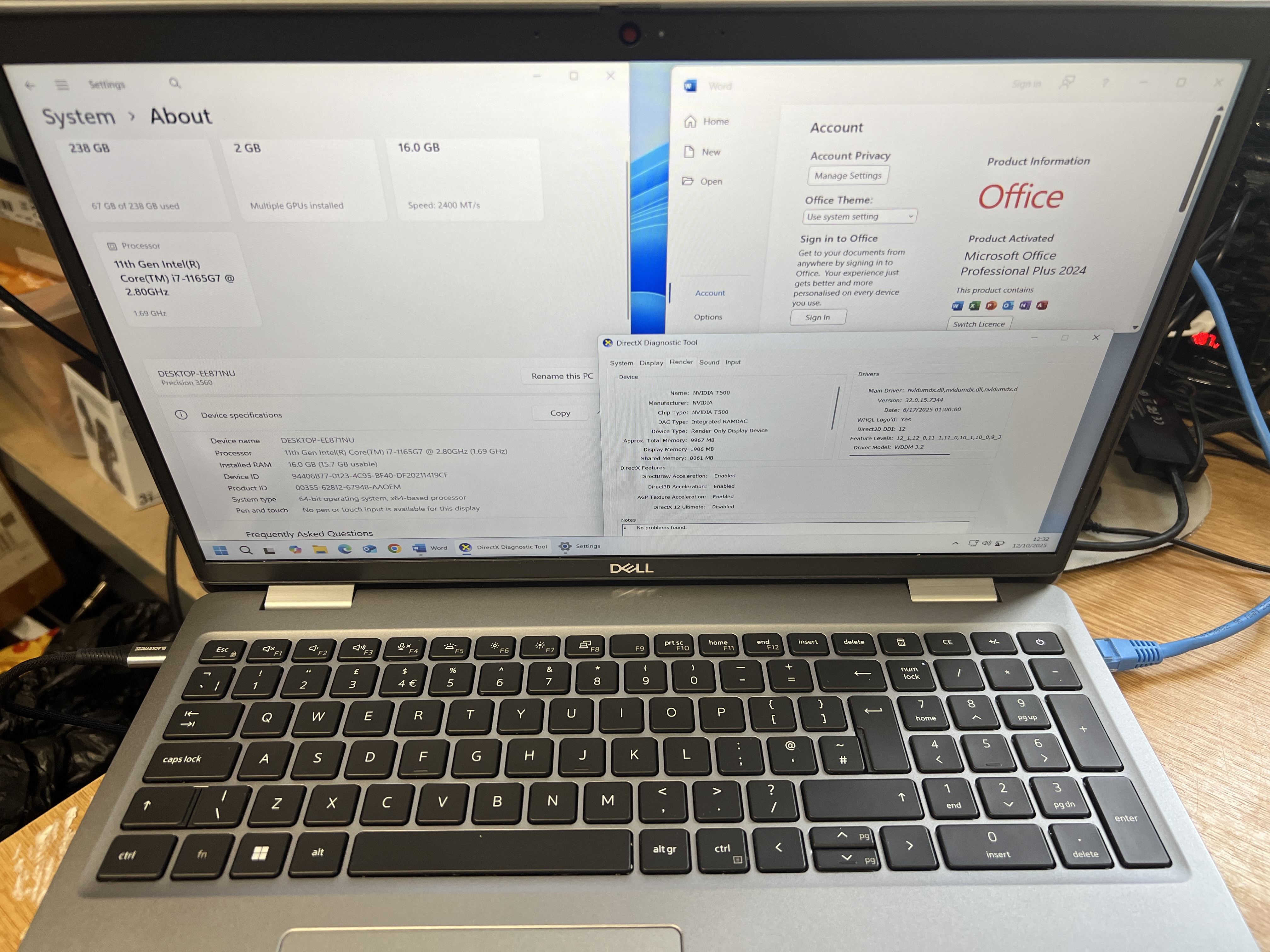Dell Precision 3560 | i7 11th Gen | 16 GB RAM | 256 GB SSD | NVIDIA T500