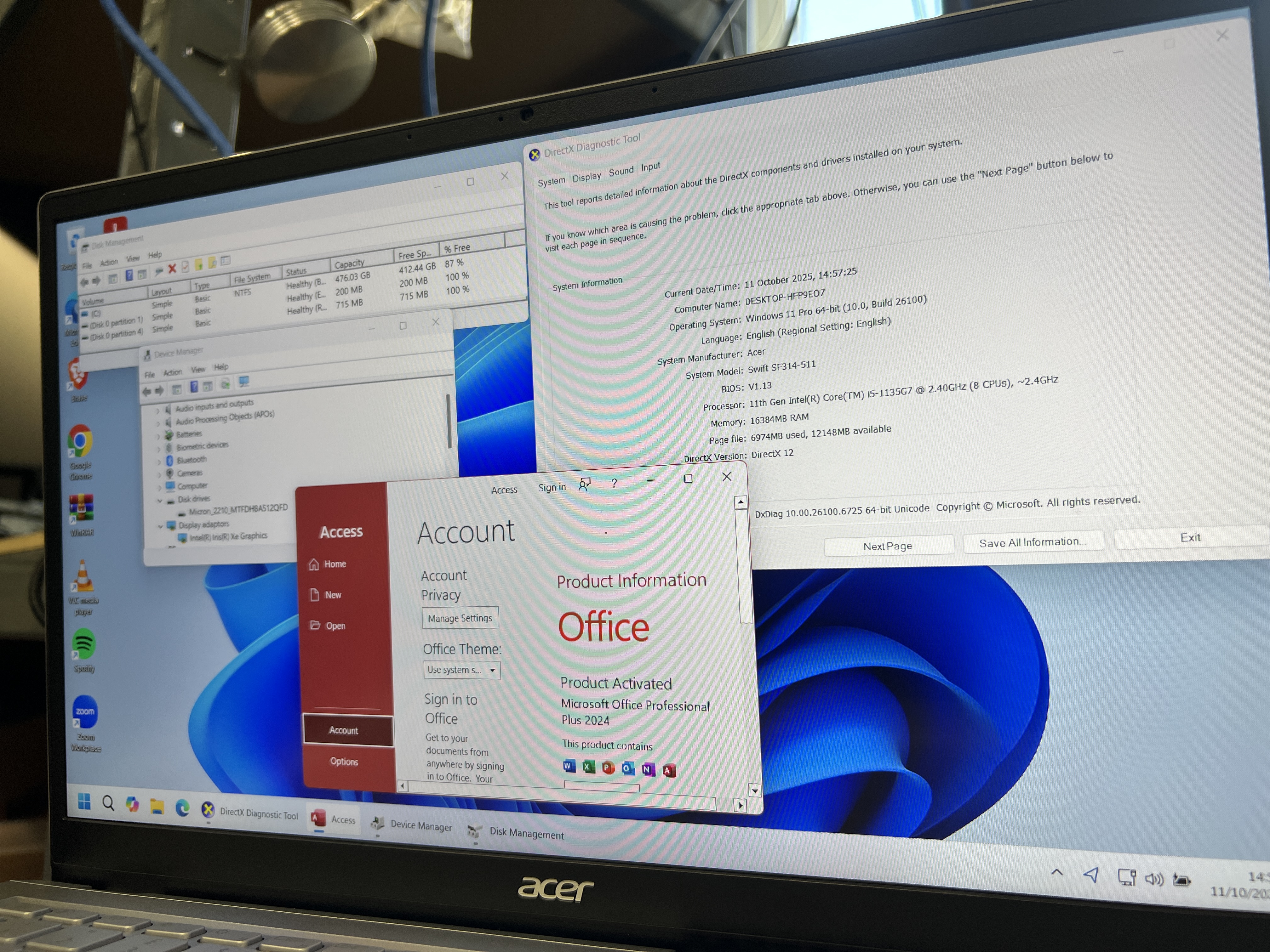 Acer Swift 3 SF314-511 – Windows 11 Pro | Office 2024 | 16 GB RAM | 512 GB SSD