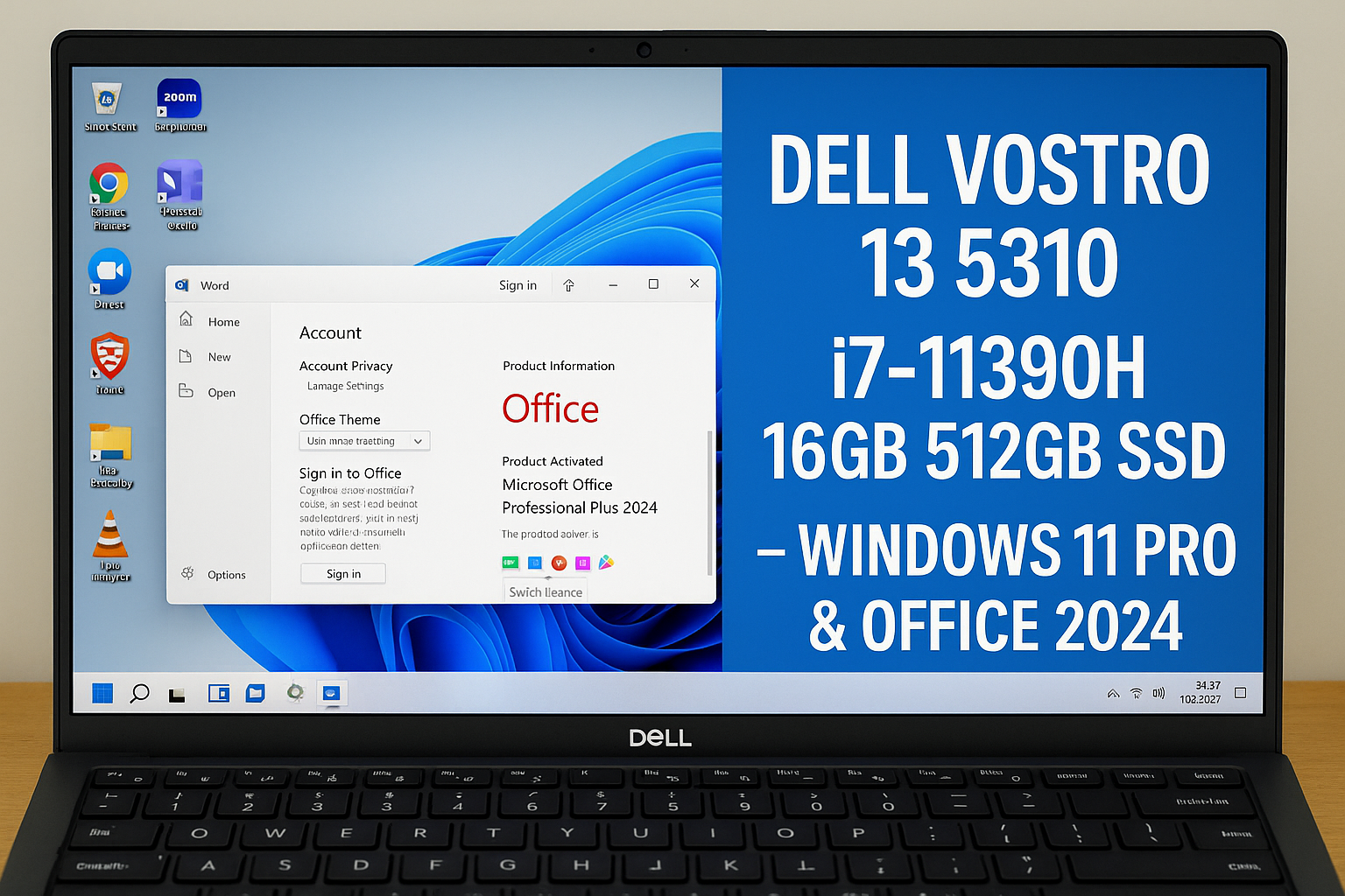 Dell Vostro 13 5310 i7-11390H 16GB 512GB SSD – Windows 11 Pro & Office 2024 