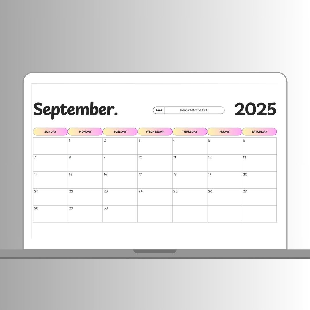 2025 Blank Calendar Template – Printable | PDF, PNG, JPG | Instant Download
