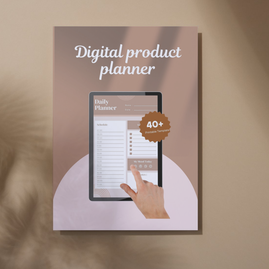 Digital Product Planner – 40 Printable Templates | Fully Customizable 