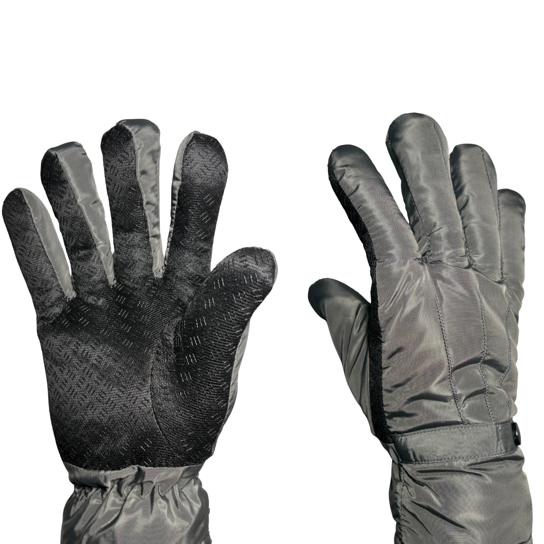  GREY WINTER SNOW GLOVES