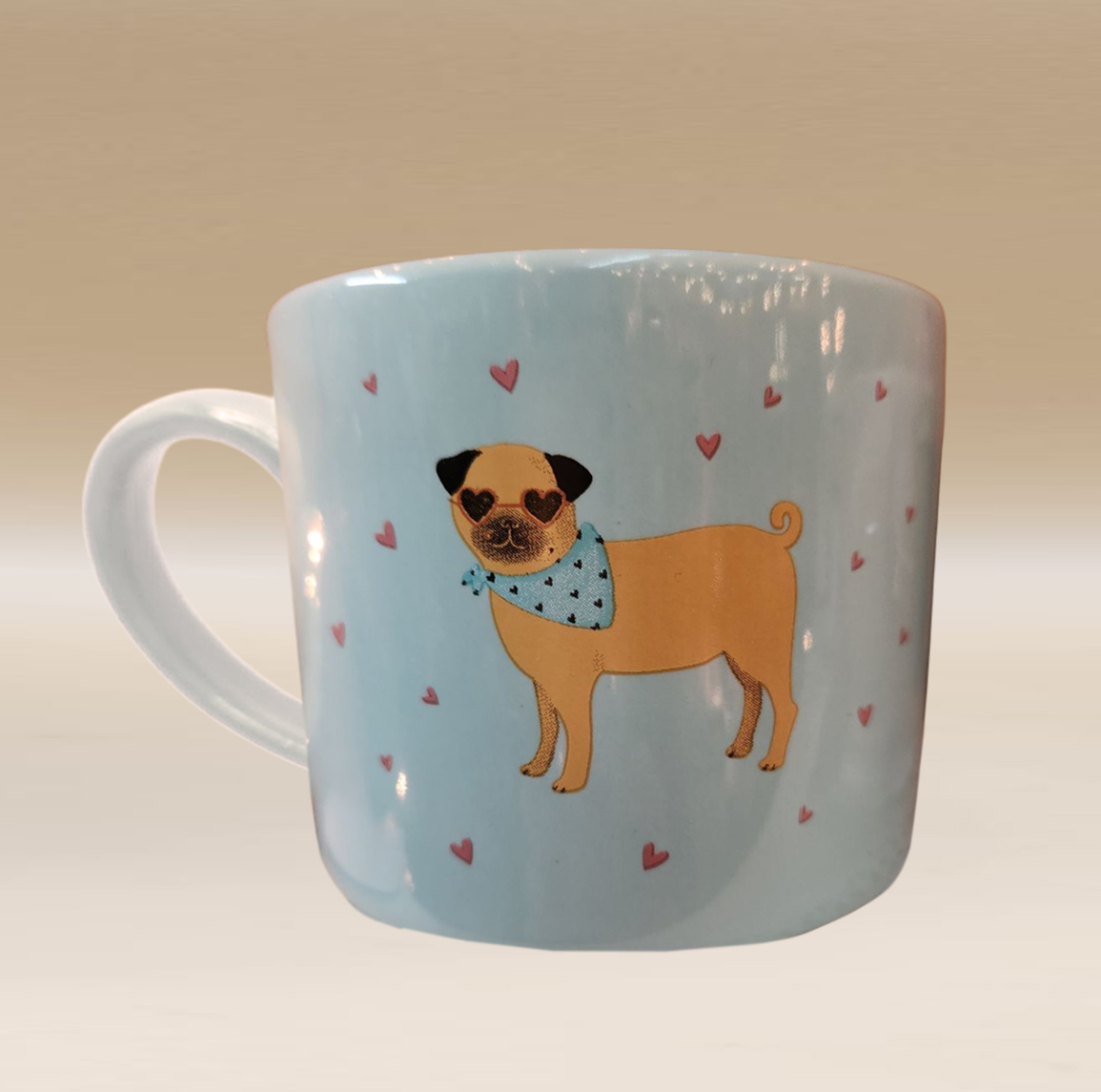 Pug Design Ceramic Mug Candle