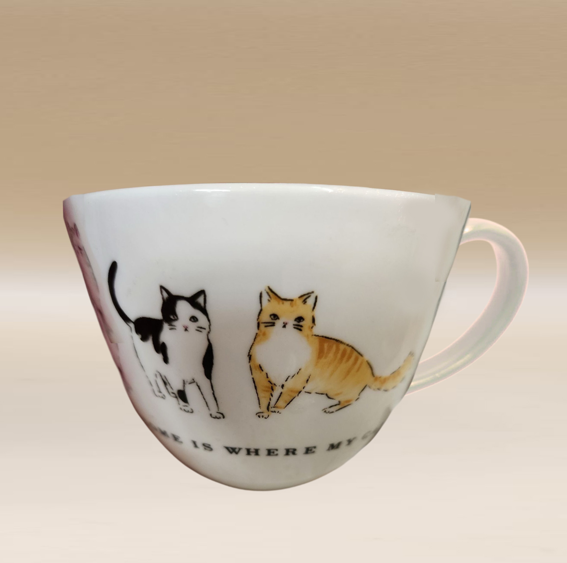 Cat-Themed Tea Cup Candle