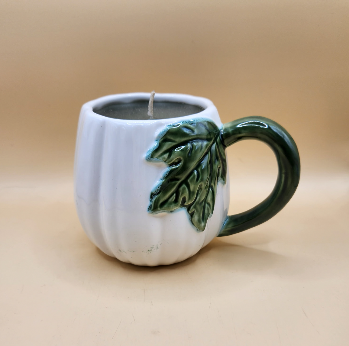 Pumpkin Leaf Ceramic Candle Mug