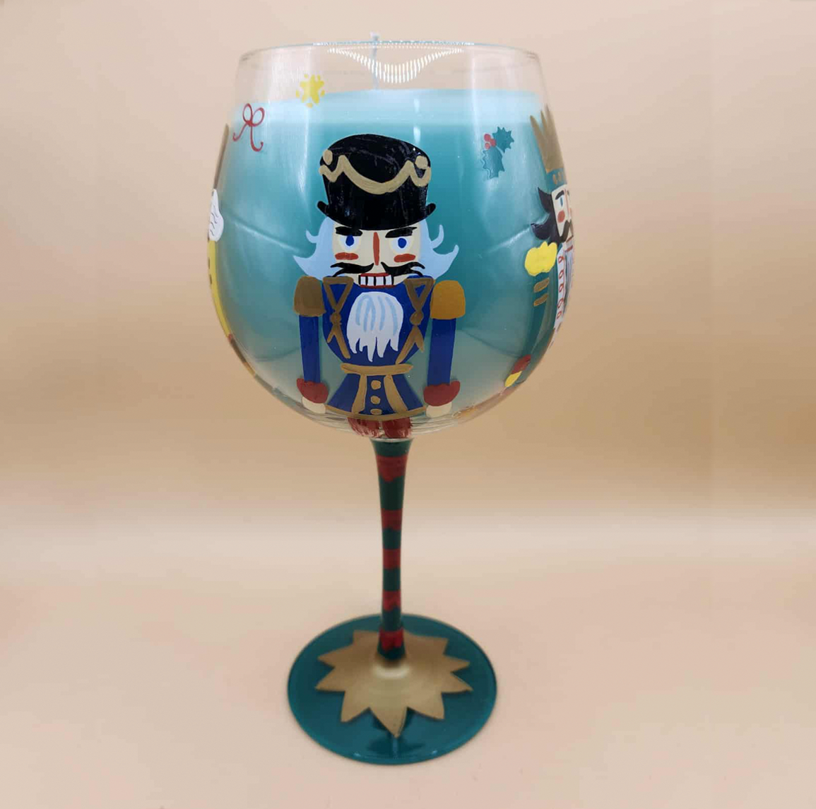 Nutcracker-themed wine glass