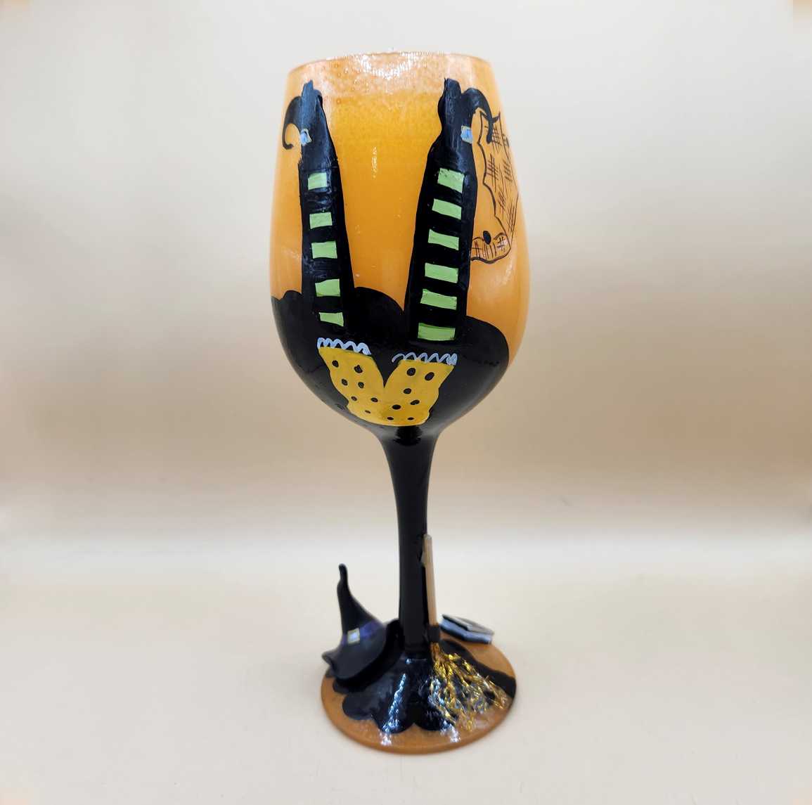 Hand-painted Halloween Wine Glass