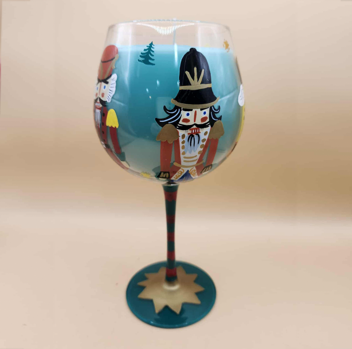 Nutcracker-themed wine glass