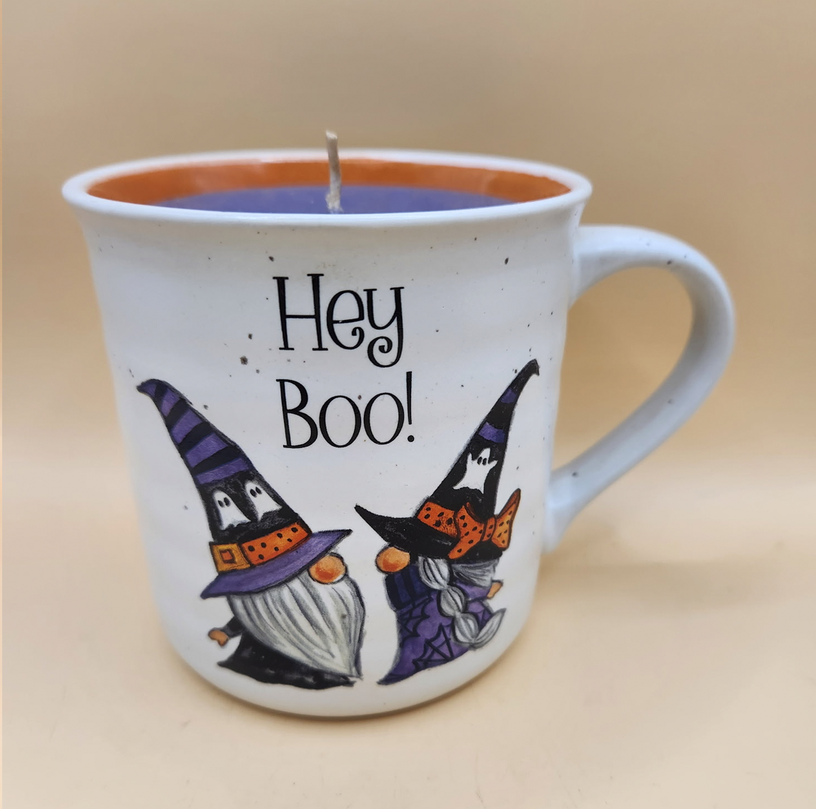 Hey Boo! Halloween Mug Candle