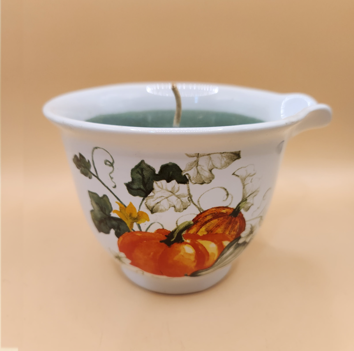 Pumpkin Motif Ceramic Candle