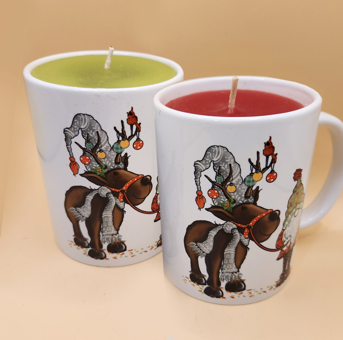 Festive Mug Candles - Gnome and Reindeer (Set of 2)