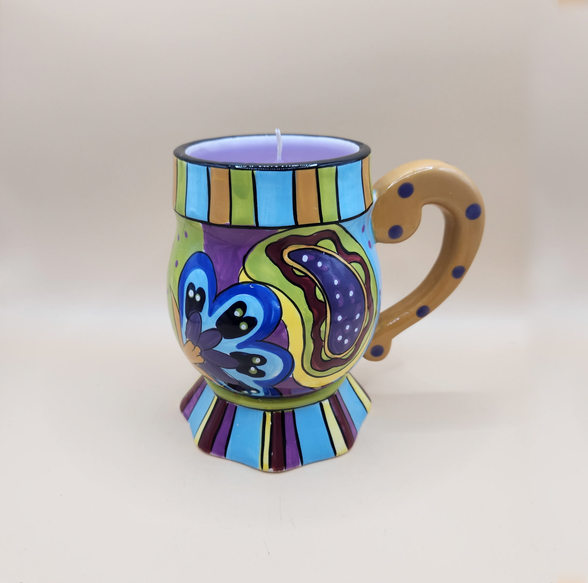 Hand-painted Ceramic Mug Candle