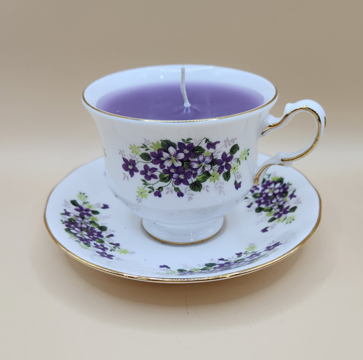 Vintage Floral Teacup Candle
