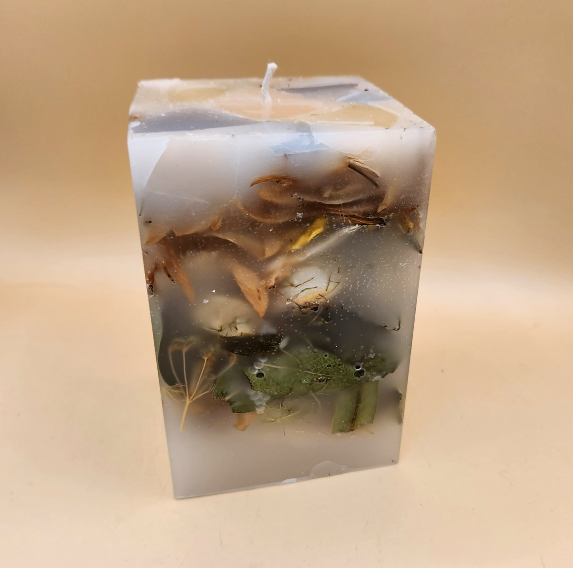 Square Botanical Wedding Memory Candle