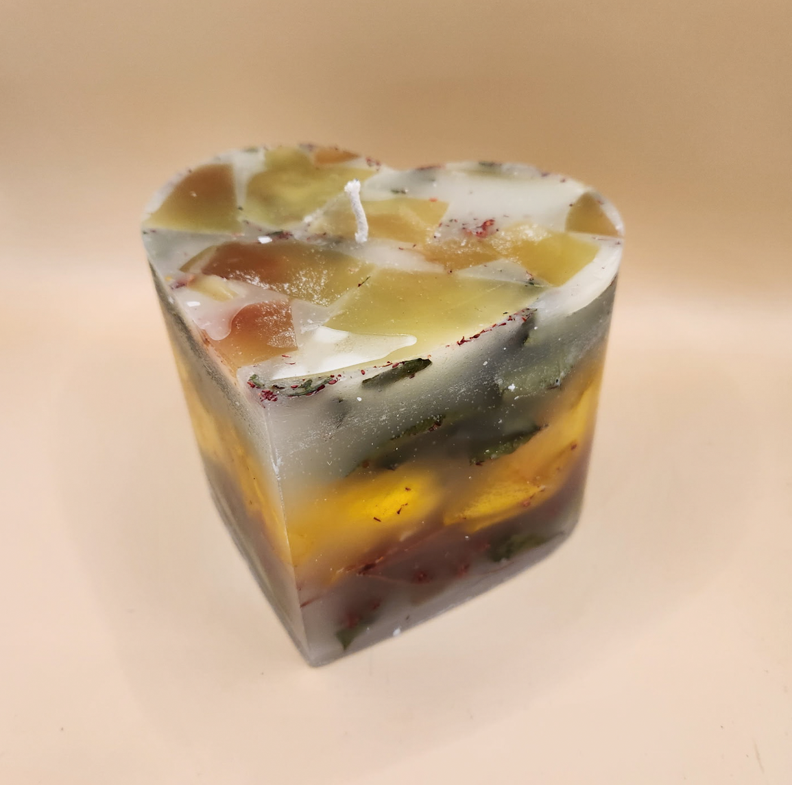 Heart-shaped decorative candle