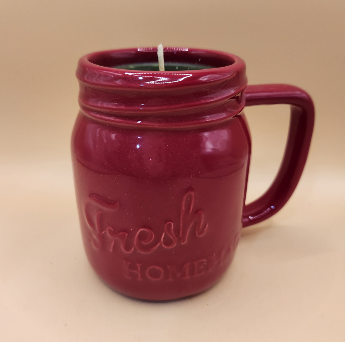 Red Ceramic Mug Candle