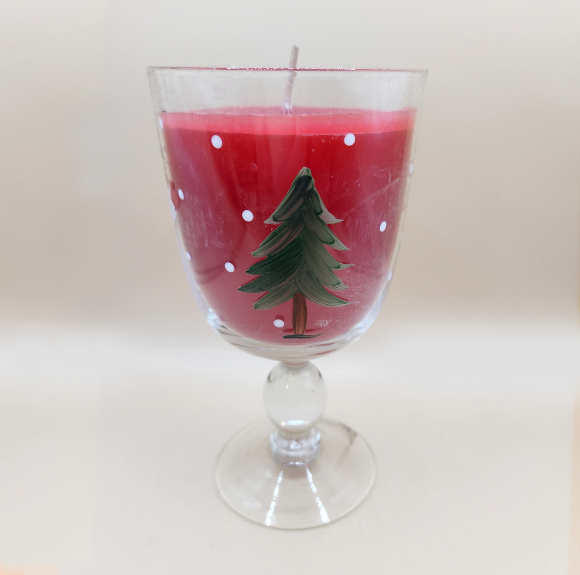 Christmas Tree Scented Candle in Wine Glass