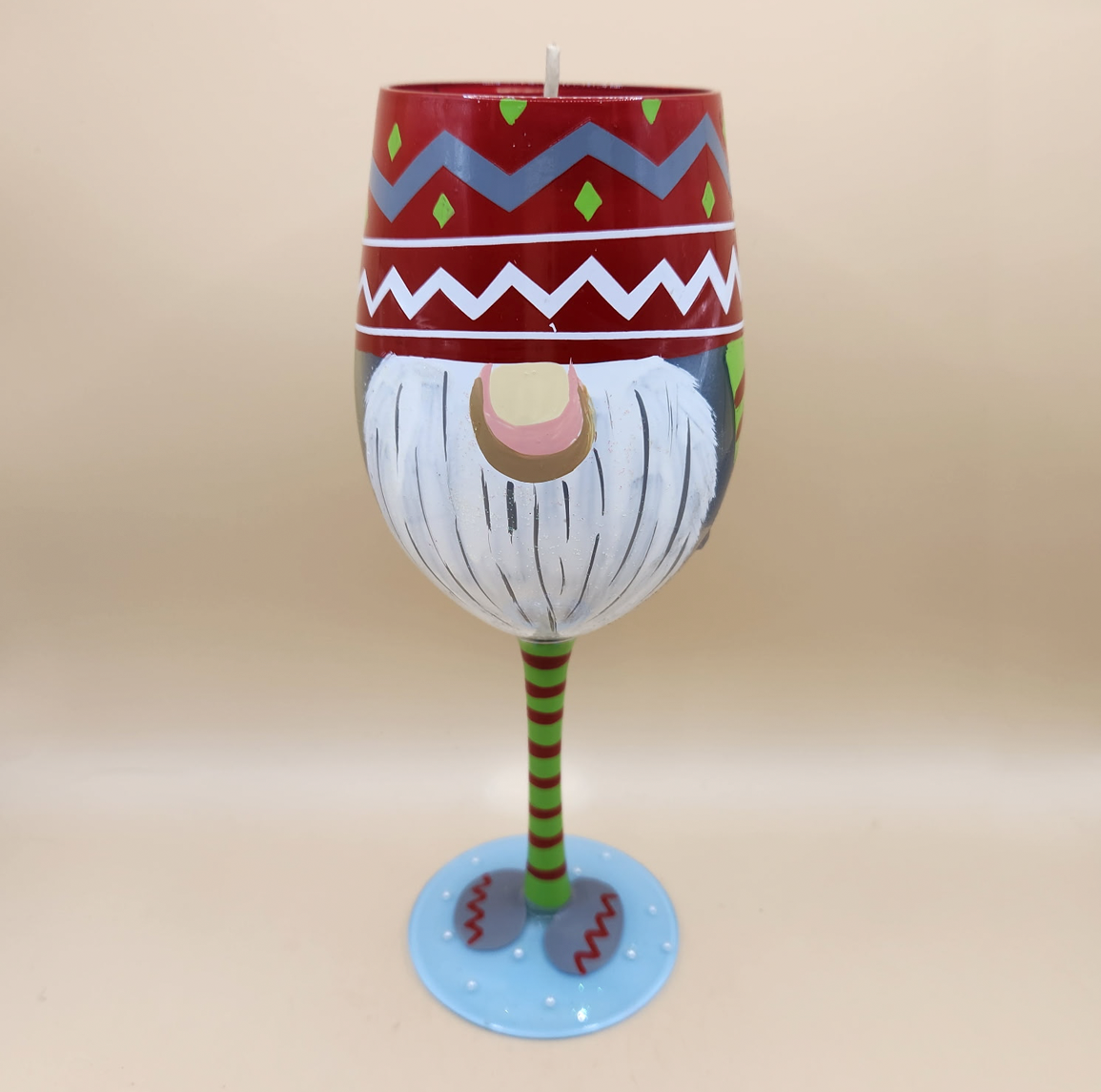 Santa Claus Decorative Wine Glass Candle Holder
