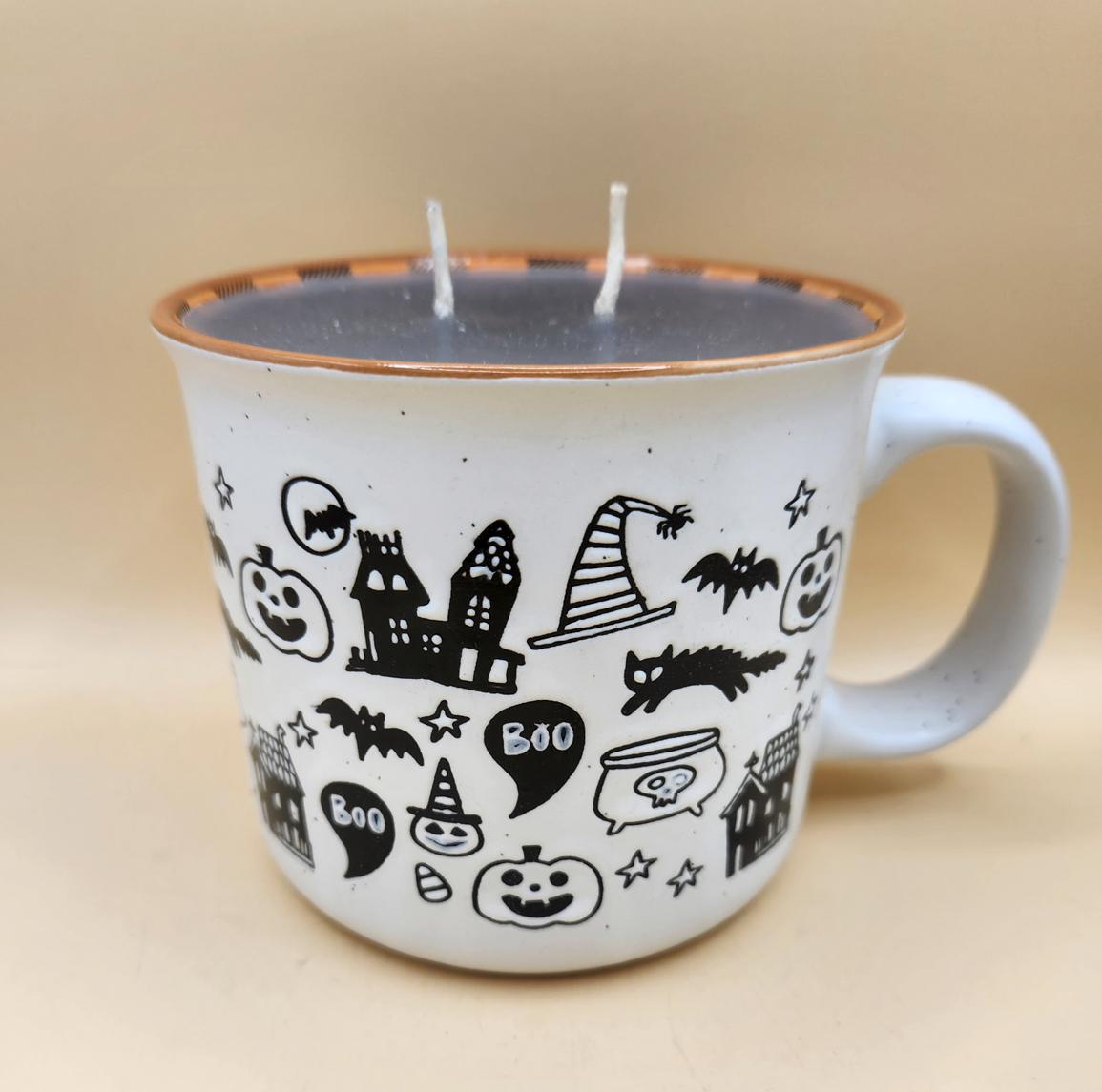 Halloween-themed Ceramic Mug Candle