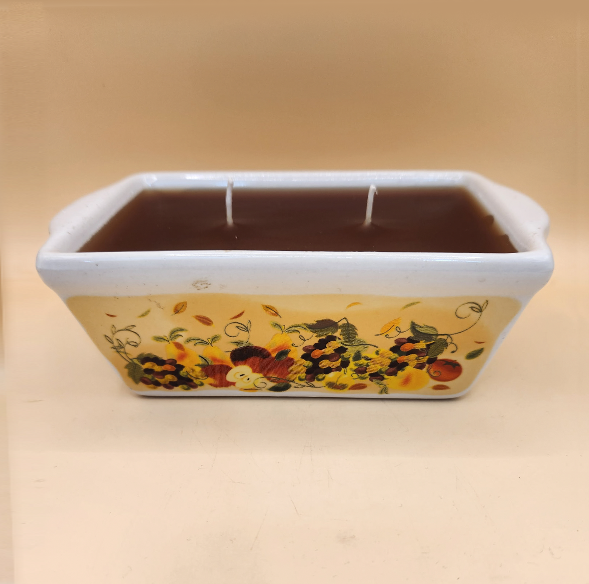 Vintage ceramic butter dish candle
