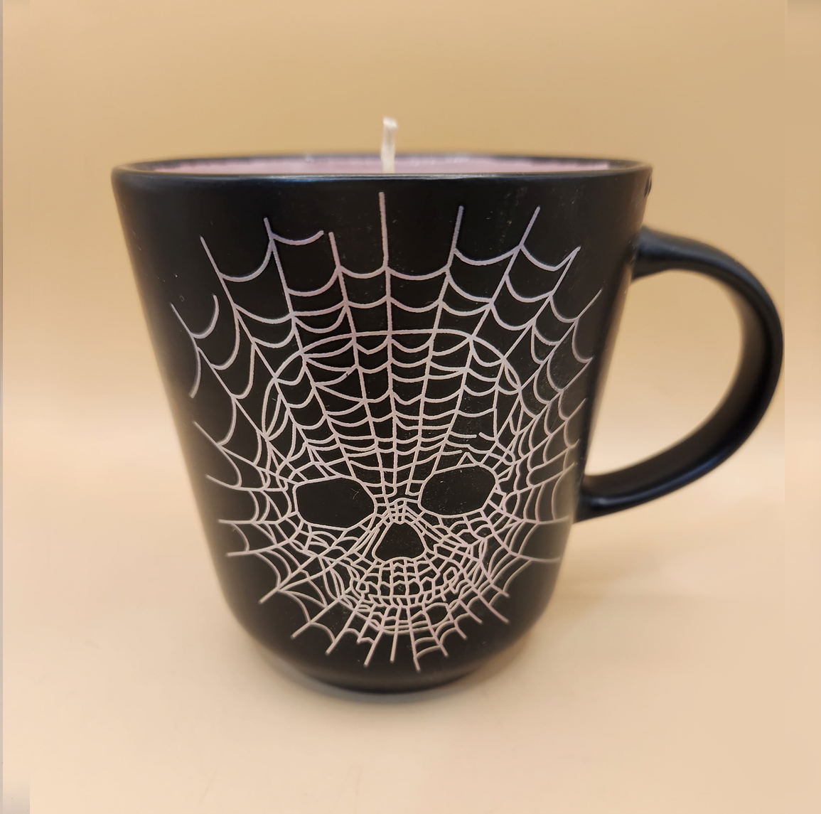 Skull Web Ceramic Cup Candle