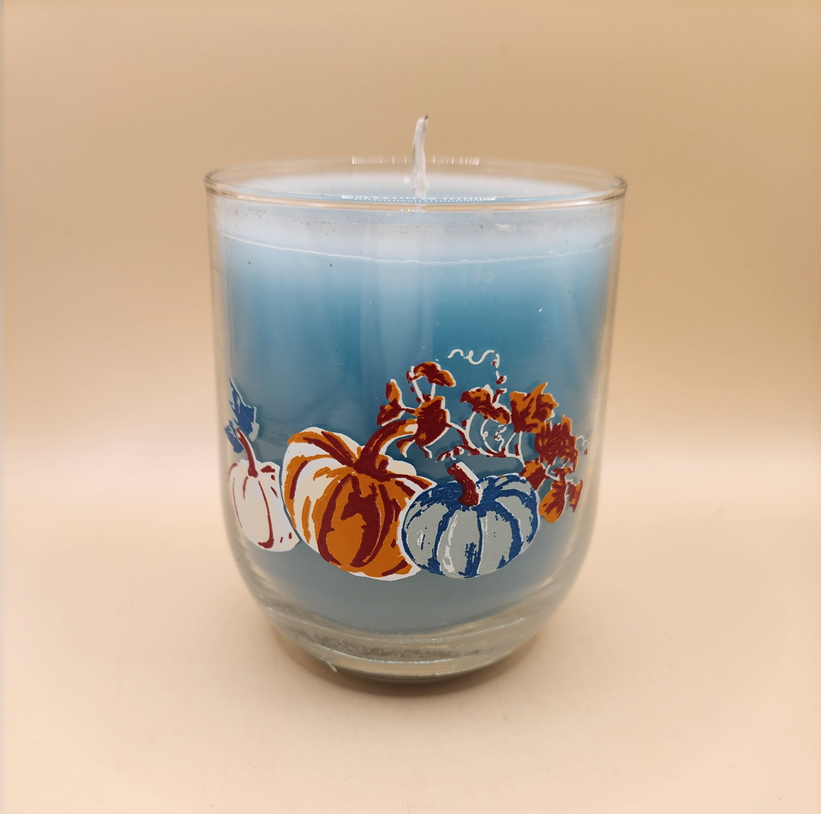 Blue Pumpkin Decorative Candle