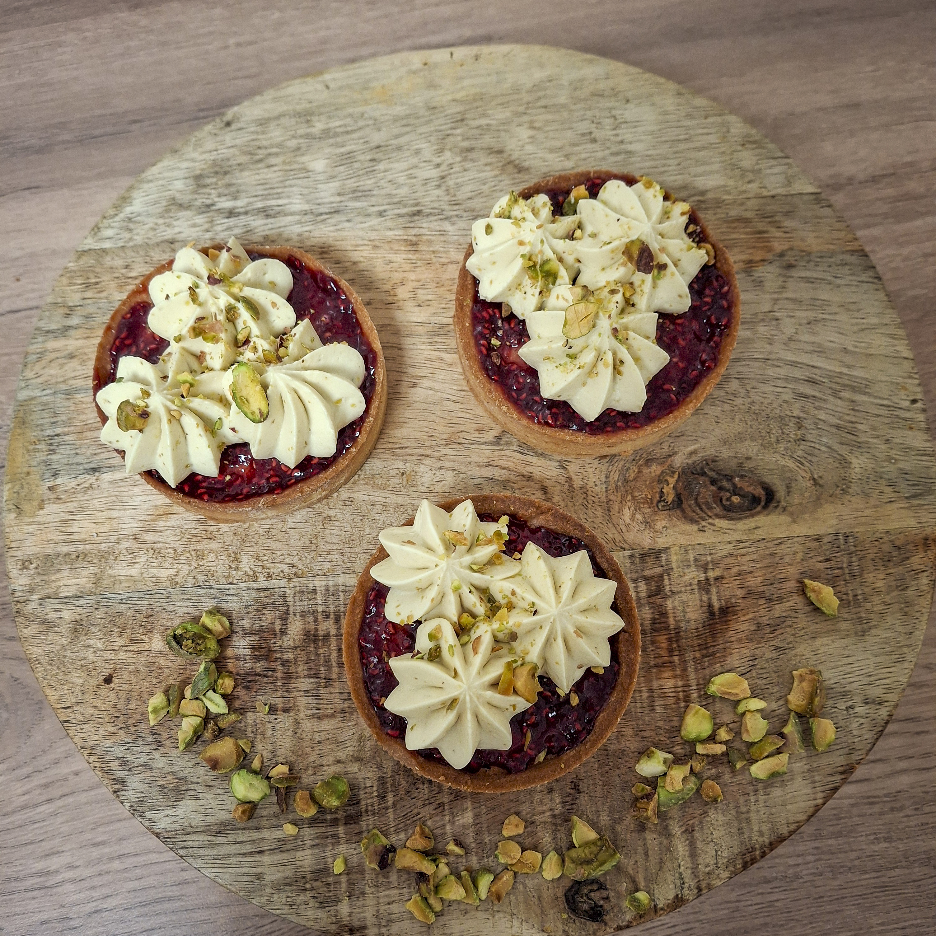 Tarte framboise pistache