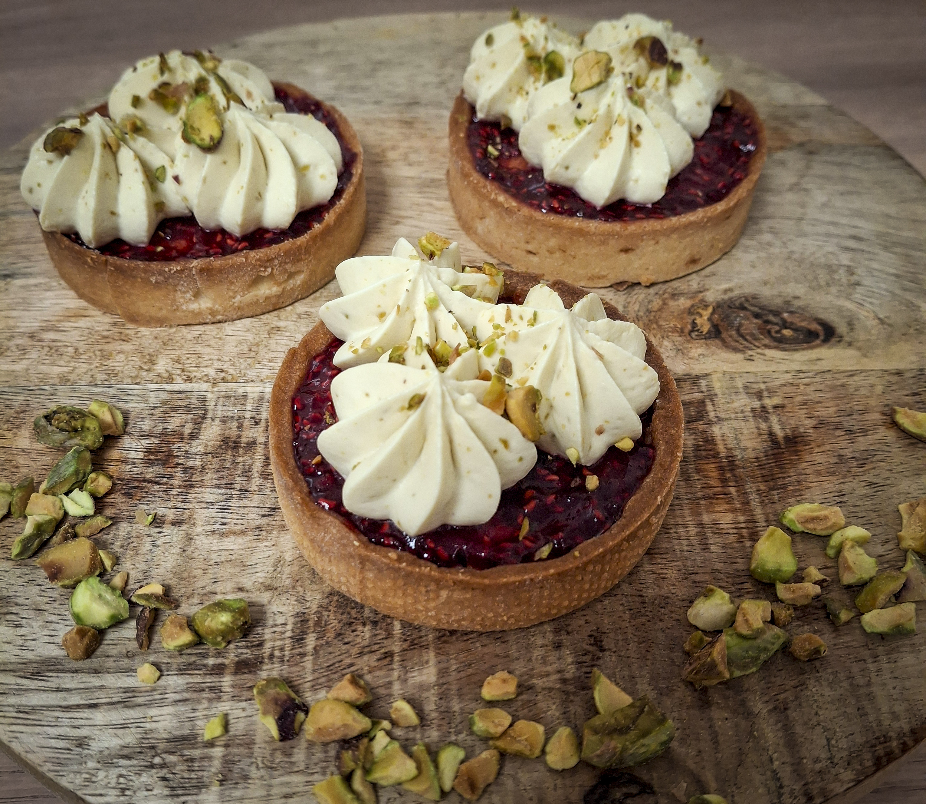Tarte framboise pistache
