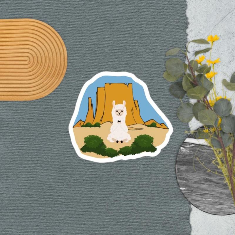 Meditating Llama Sticker