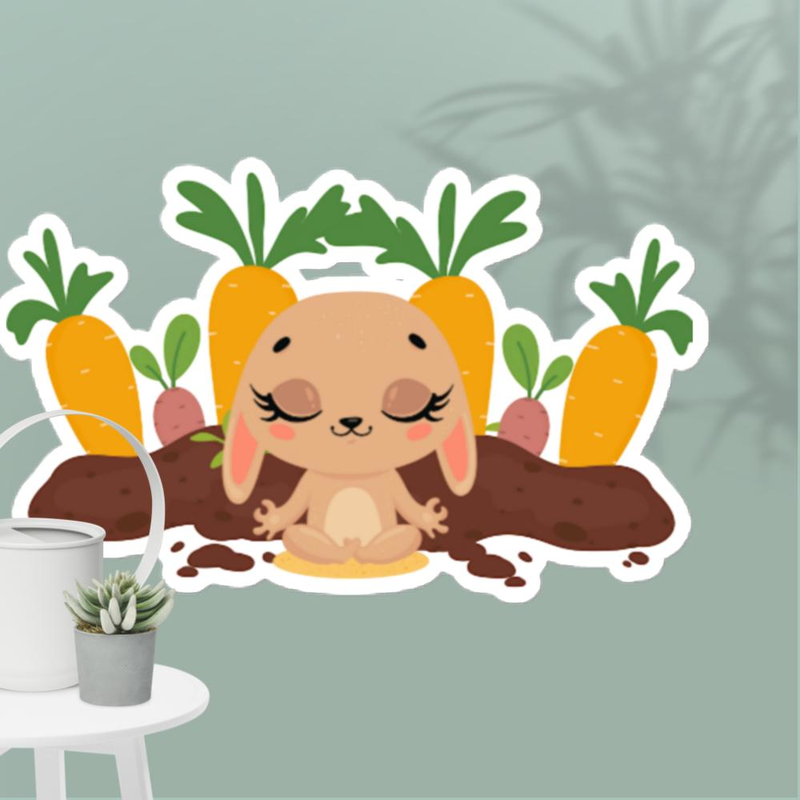 Meditating Rabbit Sticker