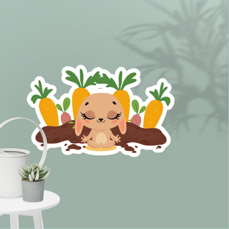 Meditating Rabbit Sticker