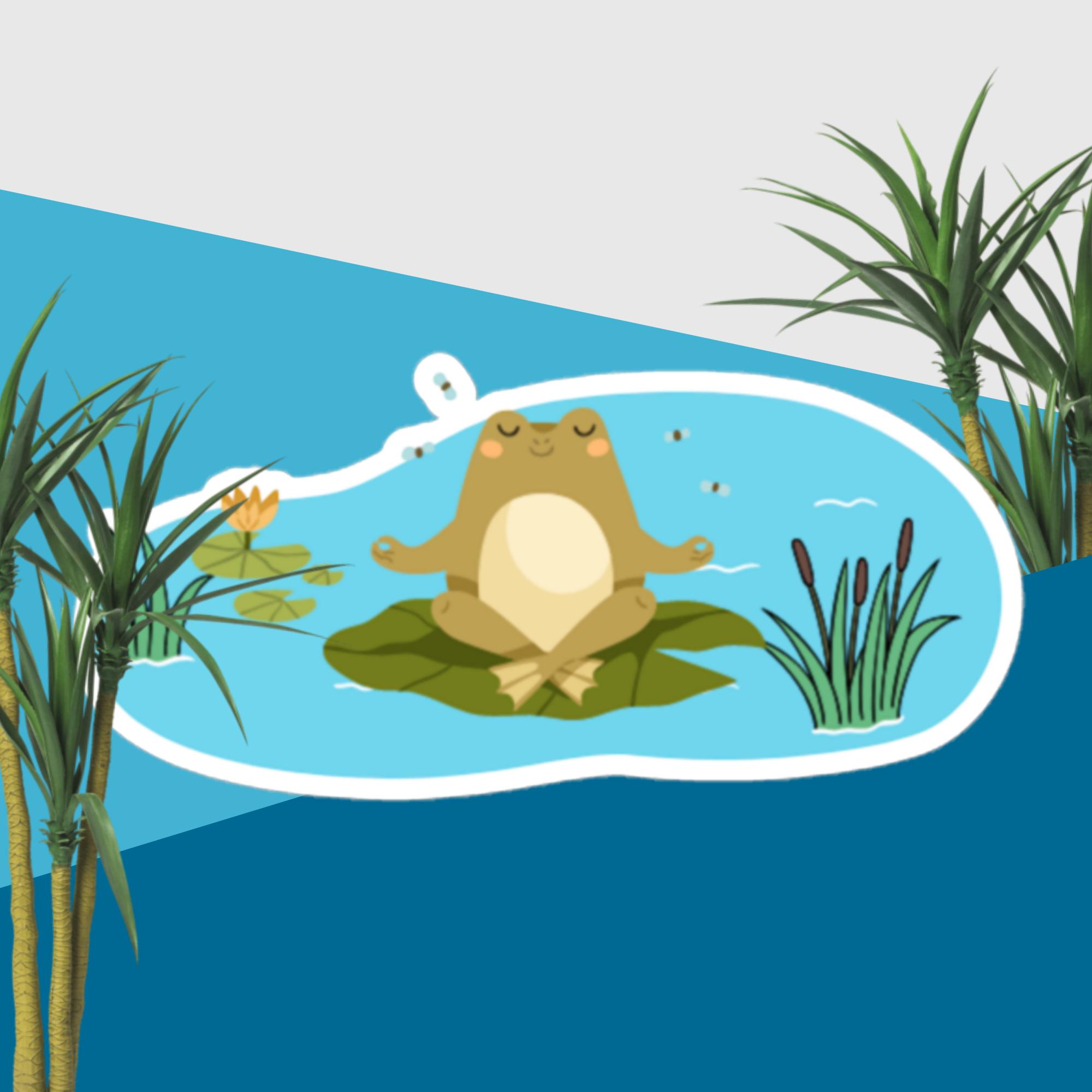 Meditating Frog Sticker
