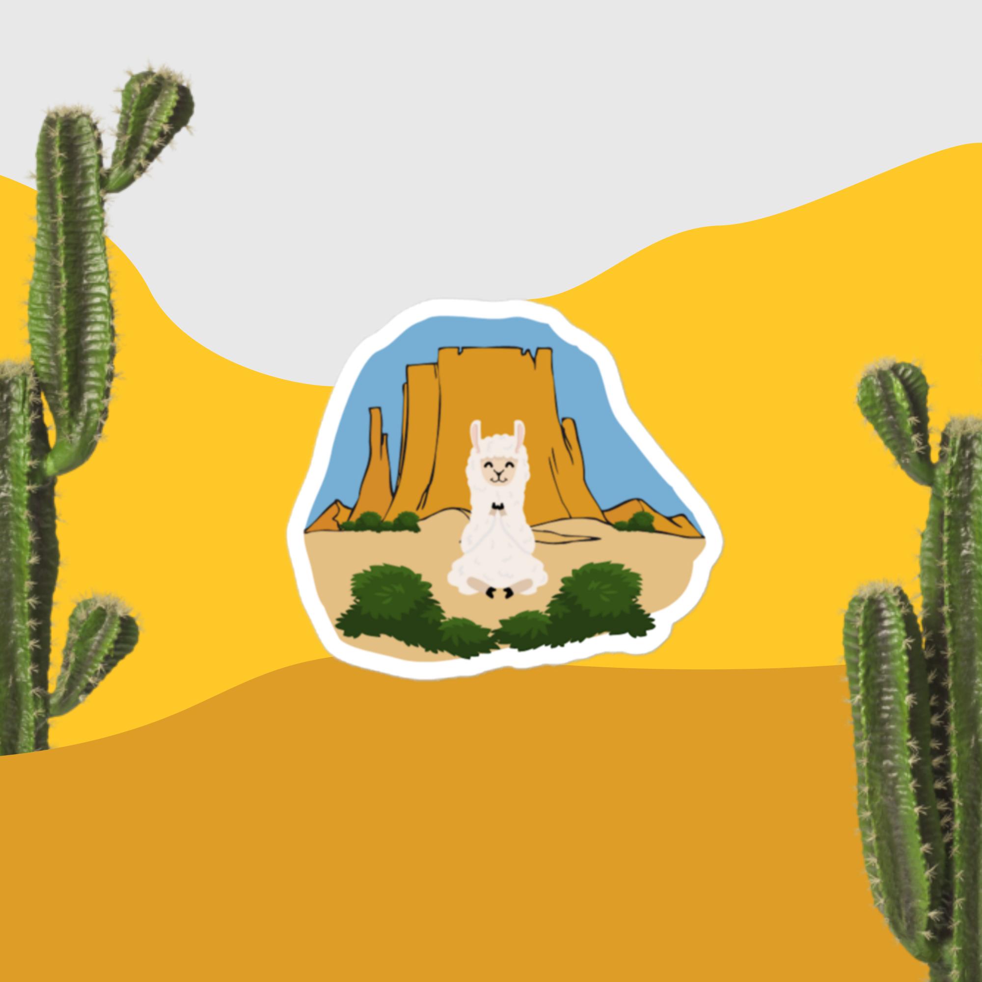Meditating Llama Sticker