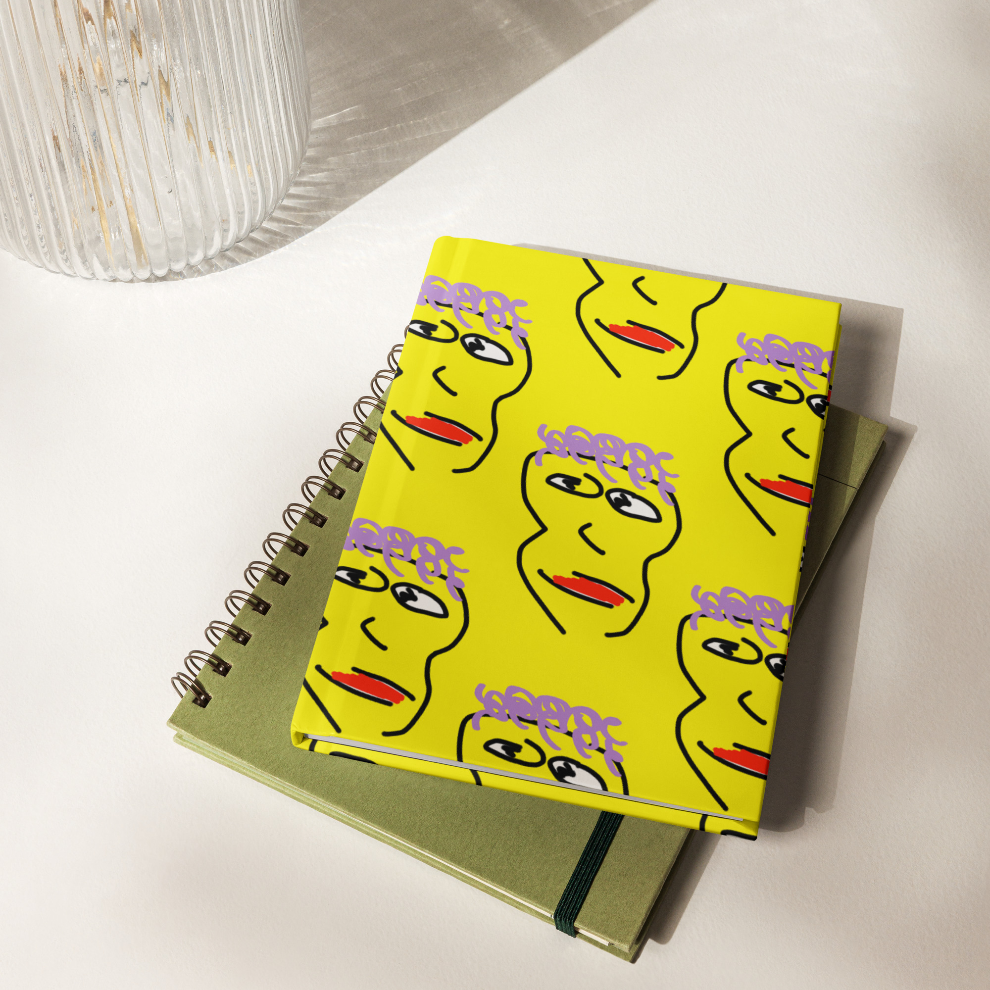 Yellow Face Hardcover Notebook