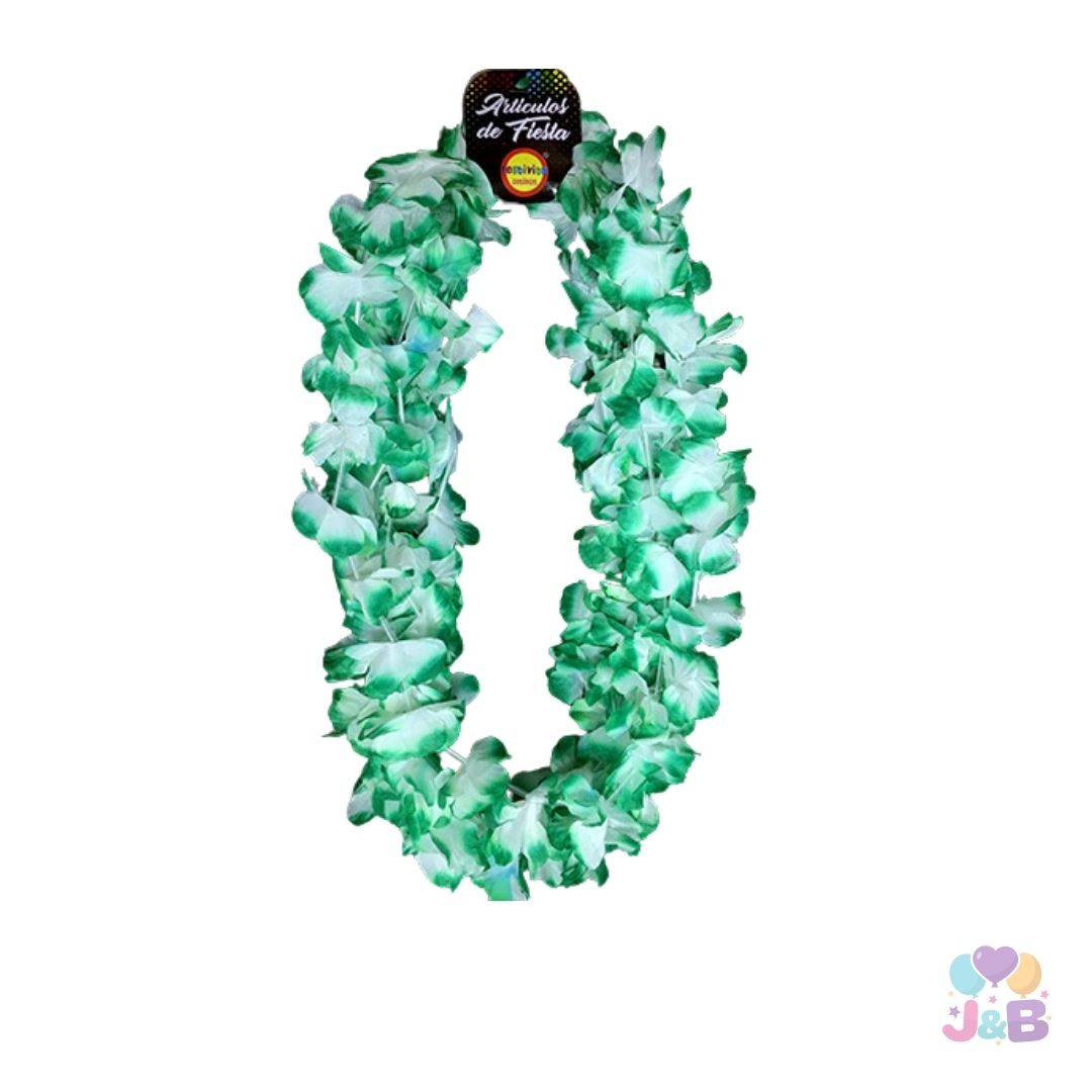 COLLARES DE FLORES 2 COLORES X 6 UNIDADES 