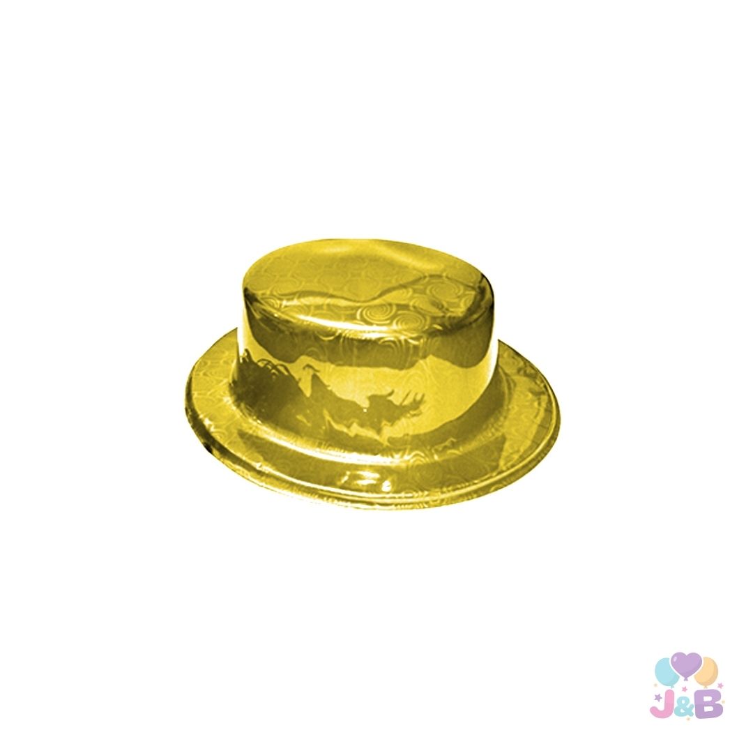 12 GORRO ESTILO CHAPLIN BRILLANTE DORADO 