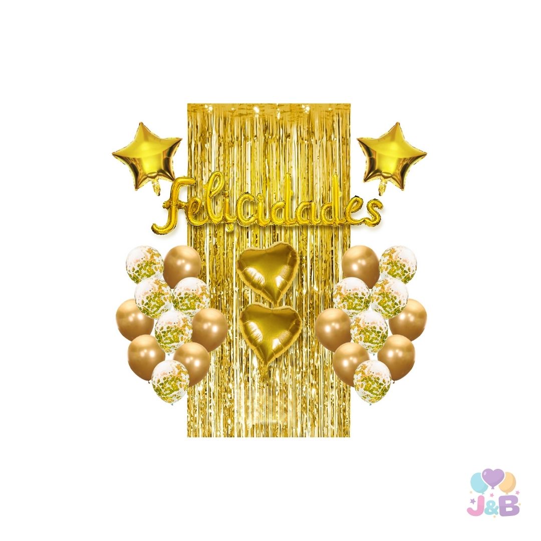 SET CORTINA/GLOBO FELICIDADES DORADO X1 UNI