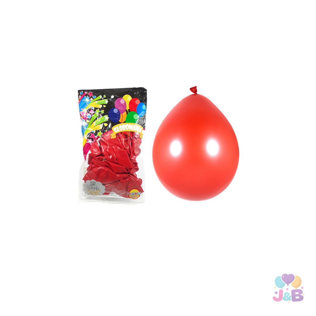 GLOBO 09 STANDARD METAL ROJO X 25