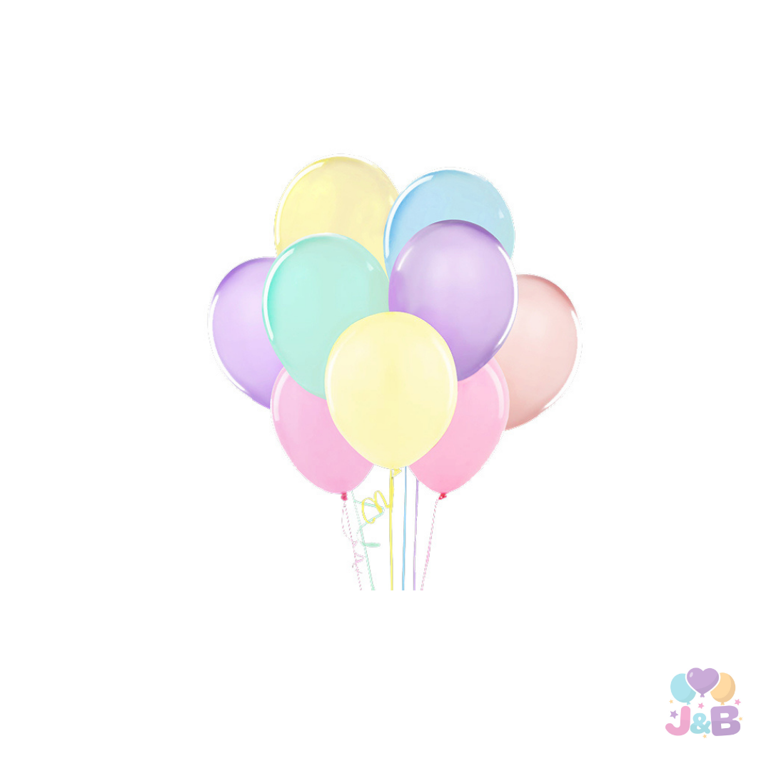 GLOBO 10 PULGADAS COLORES PASTELES 