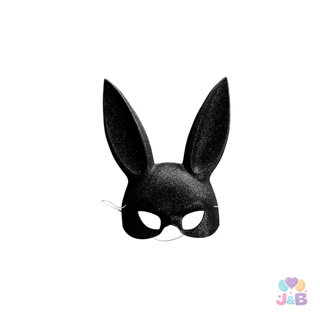 ANTIFAZ CONEJO GLITTER NEGRO X3