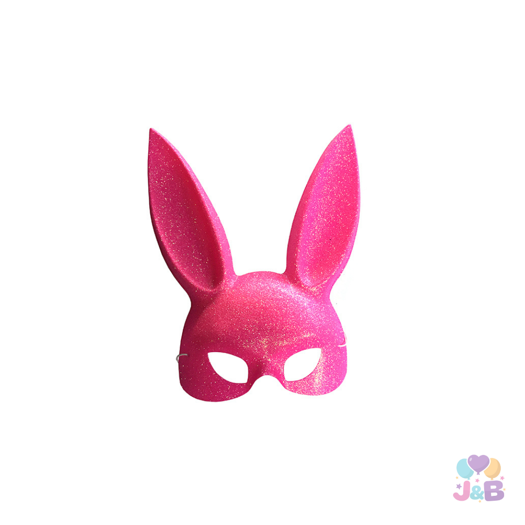 ANTIFAZ CONEJO GLITTER ROSADO X3
