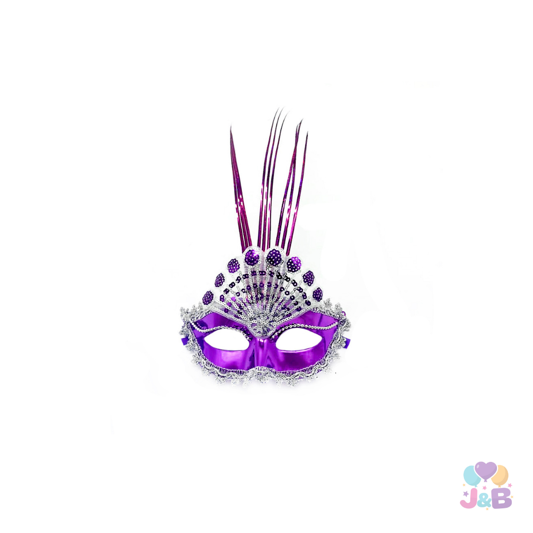 ANTIFAZ VENECIANO ABANICO MORADO X1 UNI
