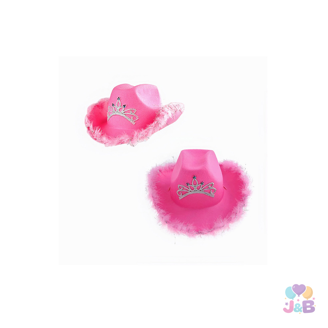 SOMBRERO VAQUERO CORONA ROSADO X1 UNI