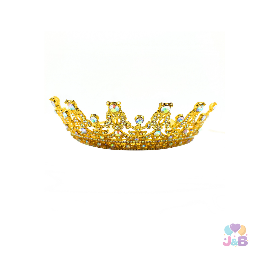 CORONA TIARA METALICA REINA DORADA X1 UNI