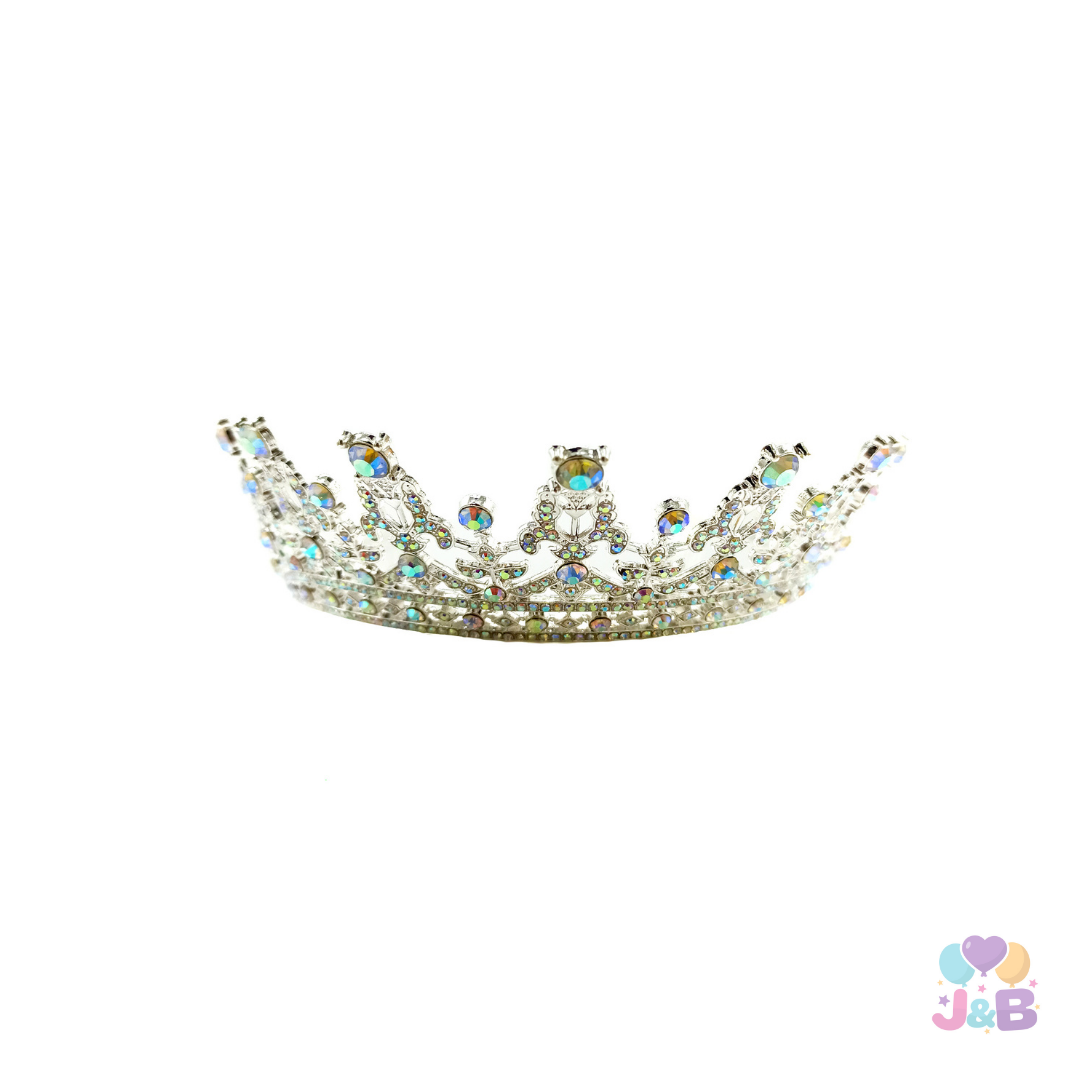 CORONA TIARA METALICA REINA PLATEADO X1 UNI