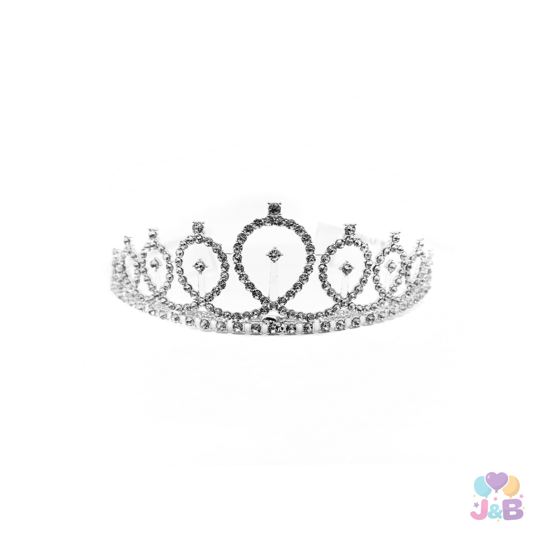 CORONA TIARA METALICA PRINCESA PLATEADO X1 UNI