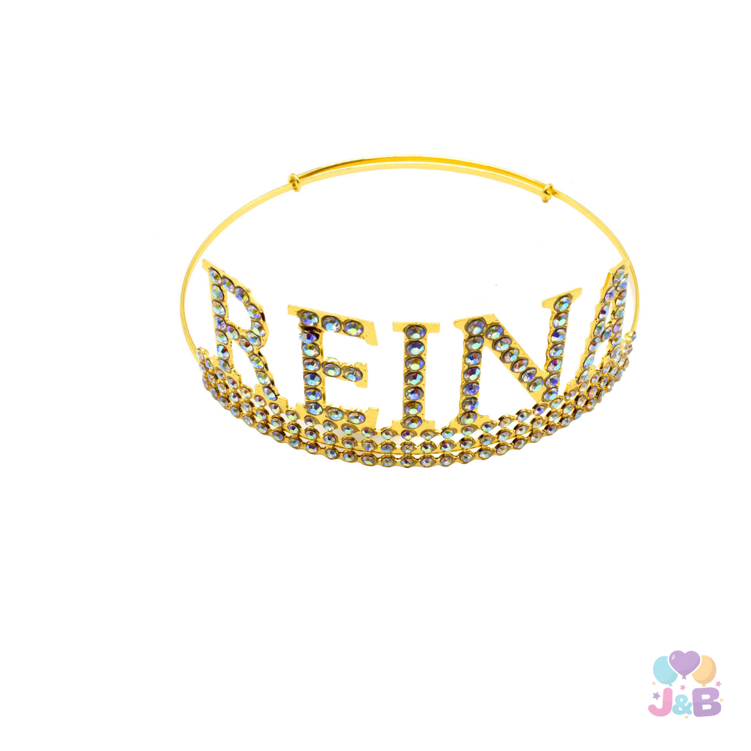 CORONA METALICA REINA DORADA X1UNI
