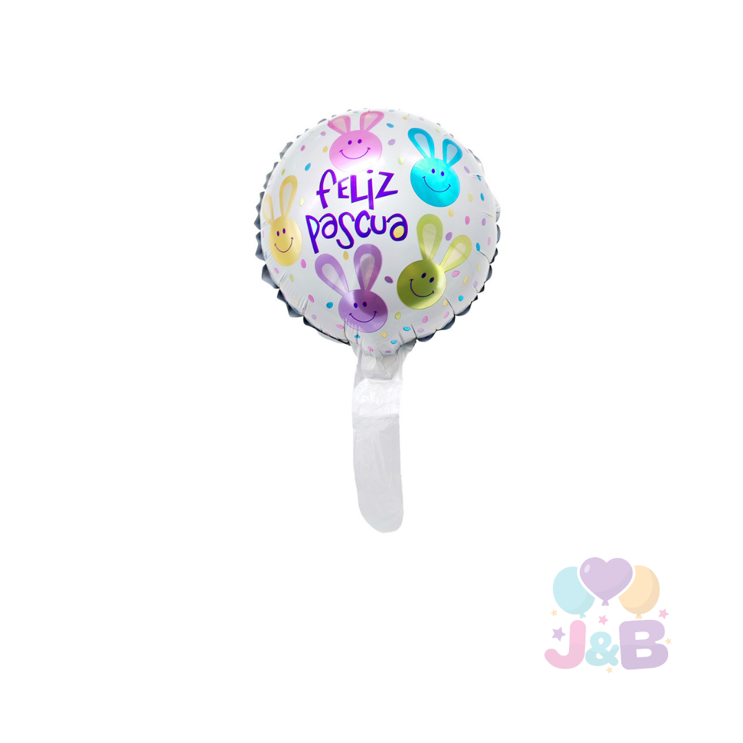 GLOBO METALICO 10 FELIZ PASCUA