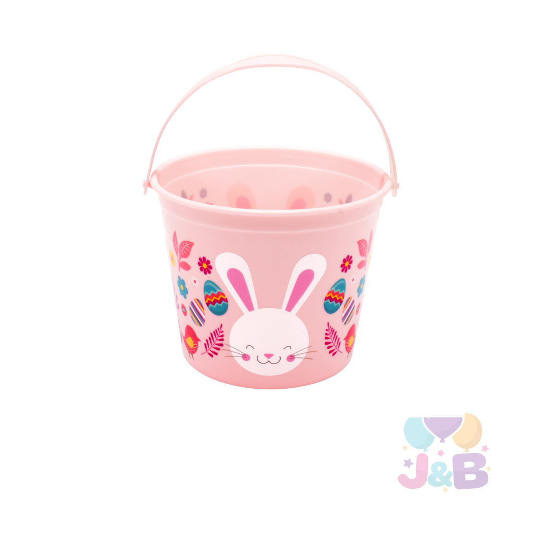 CANASTO PLASTICO 11.5X14.5CM PASCUA PASTEL ROSADO X1UNI