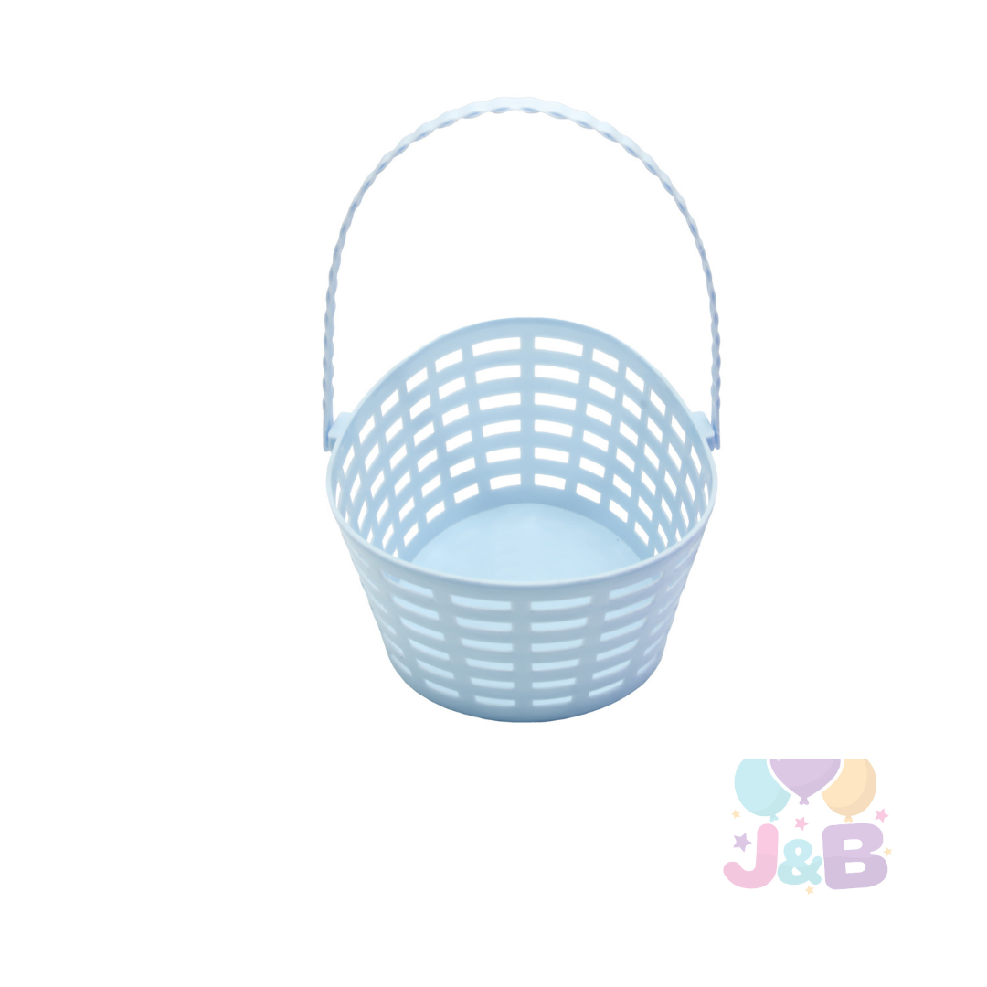 CANASTO PLASTICO HUEVITO 20.3X16.5X9.5CM PASTEL CELESTE X1UNI